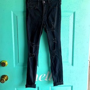Hollister 00S Ripped Super High Rise Skinny Jeans